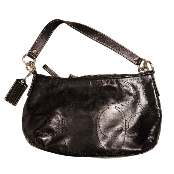 Coach Signature Stitched Patent Leather Demi Hobo - Picture 2 of 13
